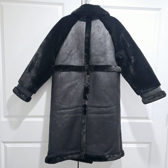 NEW - Edited  Size 40 - Anje Faux Fur Black Vegan Coat - Picture 8 of 12